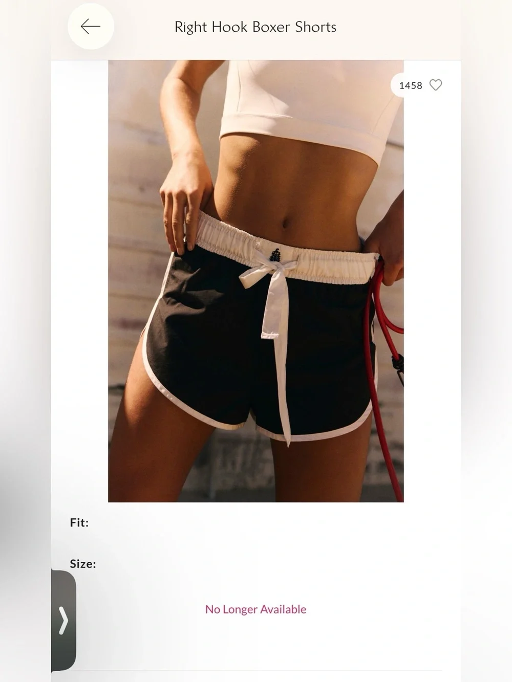 Free People Right Hook Boxer Shorts - Size: XL - Color: Black w/White Trim EUC